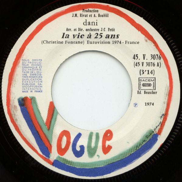 Dani - La Vie A 25 Ans (Y'a Pas De Mal A Se Faire Du Bien) (7") - Discogs image 3