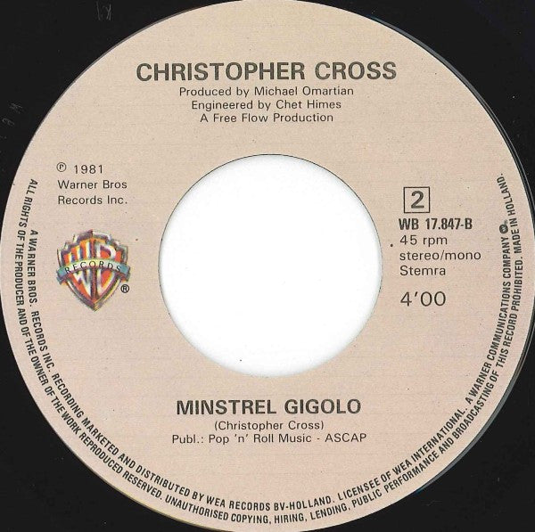 Christopher Cross - Arthur's Theme (Best That You Can Do) (7") - Discogs image 4