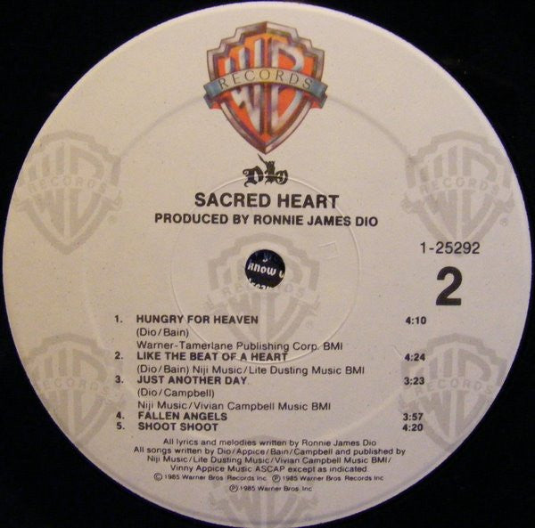 Dio (2) - Sacred Heart (LP) - Discogs image 4
