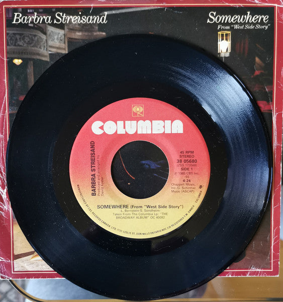 Barbra Streisand - Somewhere (7") - Discogs image 2