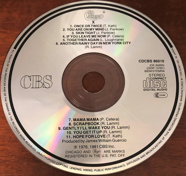 Chicago (2) - Chicago X (CD) - Discogs image 4