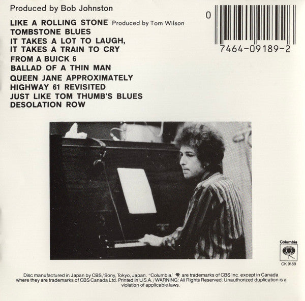 Bob Dylan - Highway 61 Revisited (CD) - Discogs image 4