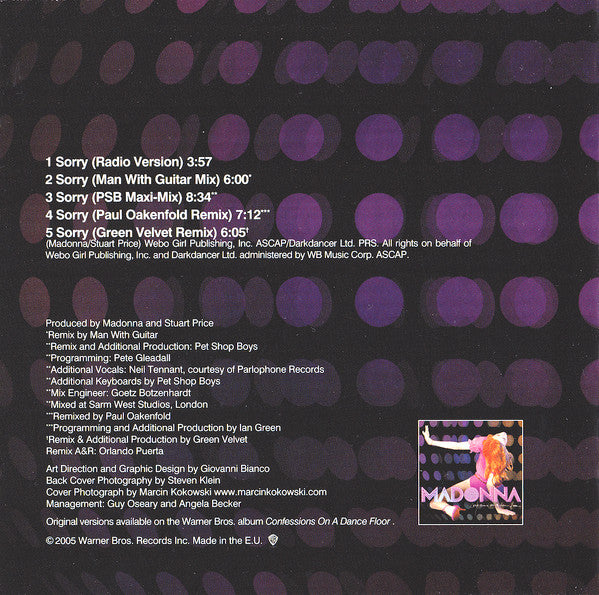 Madonna - Sorry (CD) - Discogs image 4
