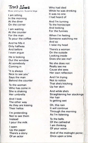 Suzanne Vega - Solitude Standing (Cassette) - Discogs image 5