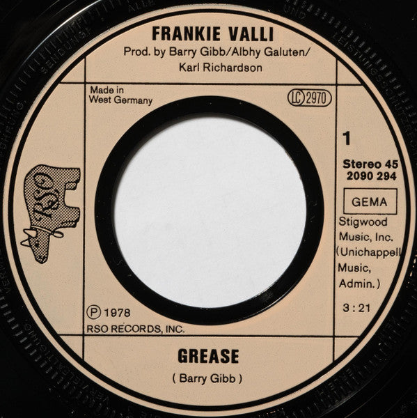 Frankie Valli - Grease (7") - Discogs image 3