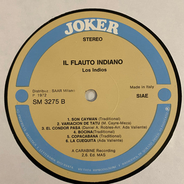 Los Indios - Il Flauto Indiano (LP) - Discogs image 4
