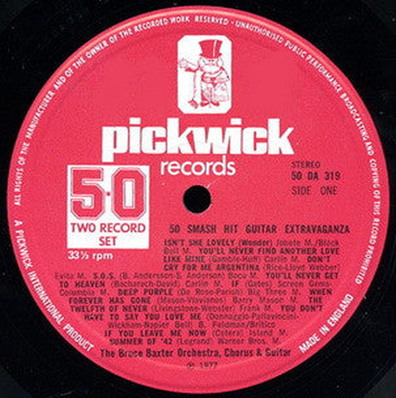 Bruce Baxter Orchestra - 50 Smash Hit Guitar Extravaganza (2xLP) - Discogs image 4