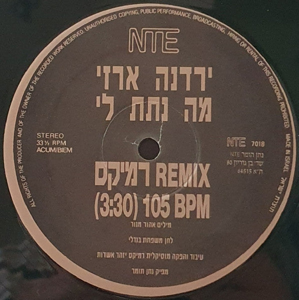 Yardena Arazi - מה נתת לי רמיקס REMIX 105 BPM (12") - Discogs image 3