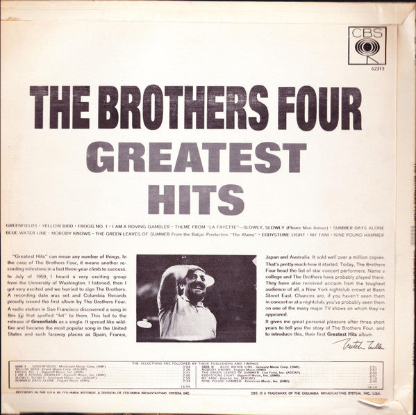 Brothers Four, The - Greatest Hits (LP) - Discogs image 2