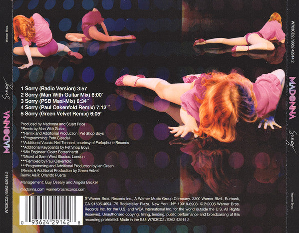 Madonna - Sorry (CD) - Discogs image 2
