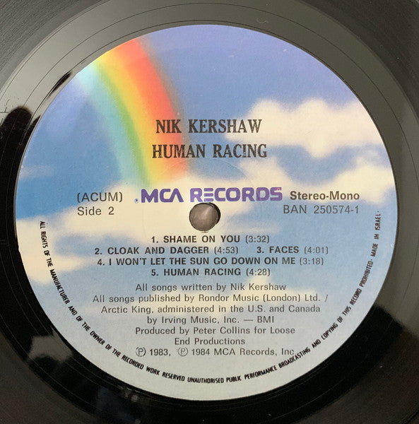 Nik Kershaw - Human Racing (LP) - Discogs image 4