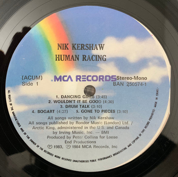 Nik Kershaw - Human Racing (LP) - Discogs image 3