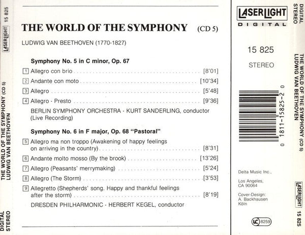 Ludwig van Beethoven, Berlin Symphony Orchestra, The, Kurt Sanderling, Dresdner Philharmonie, Herbert Kegel - The World Of The Symphony - Beethoven Symphony No.5 And Symphony No.6 (Pastoral) (CD) - Discogs image 2