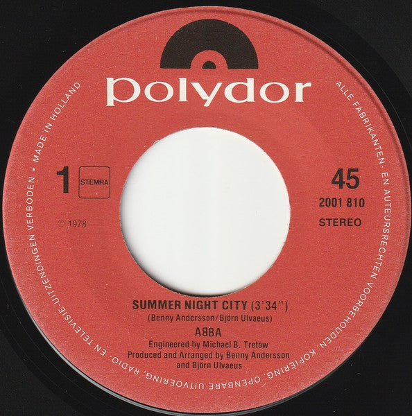 ABBA - Summer Night City (7") - Discogs image 3