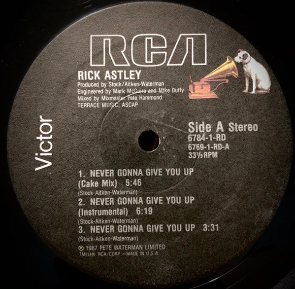 Rick Astley - Never Gonna Give You Up (12") - Discogs image 3