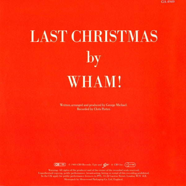 Wham! - Last Christmas / Everything She Wants (7") - Discogs image 3