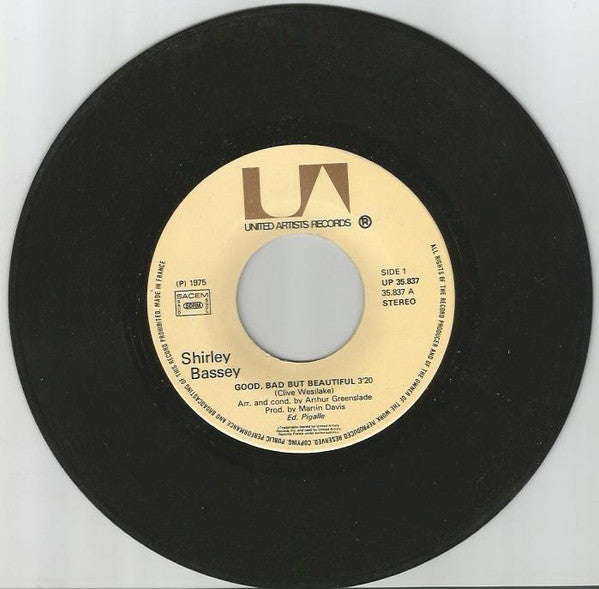 Shirley Bassey - Good, Bad But Beautiful (7") - Discogs image 2