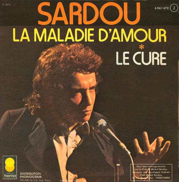 Michel Sardou - La Maladie D'amour / Le Curé (7") - Discogs image 2