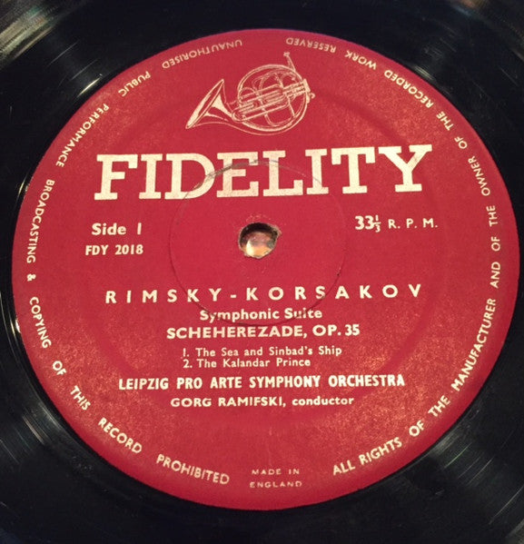 Nikolai Rimsky-Korsakov - Leipzig Pro Arte Symphony Orchestra, Gorg Ramifski - Scheherazade (LP) - Discogs image 3