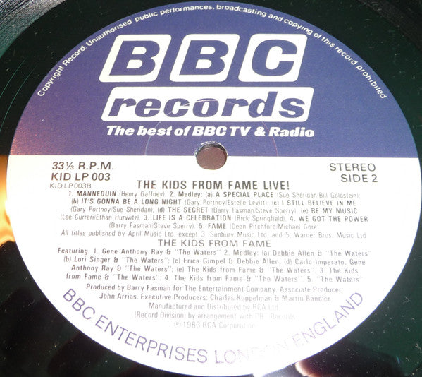 Kids From Fame, The - Live! (LP) - Discogs image 3