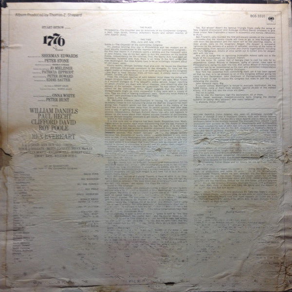 William Daniels, Paul Hecht, Clifford David, Roy Poole - 1776 (A New Musical) (LP) - Discogs image 2