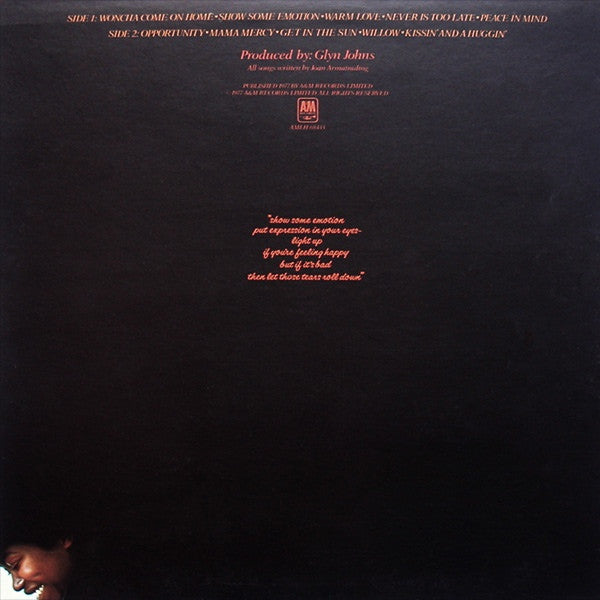 Joan Armatrading - Show Some Emotion (LP) - Discogs image 2