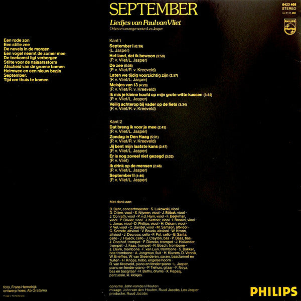 Paul Van Vliet (2) - September (Liedjes Van Paul Van Vliet) (LP) - Discogs image 2