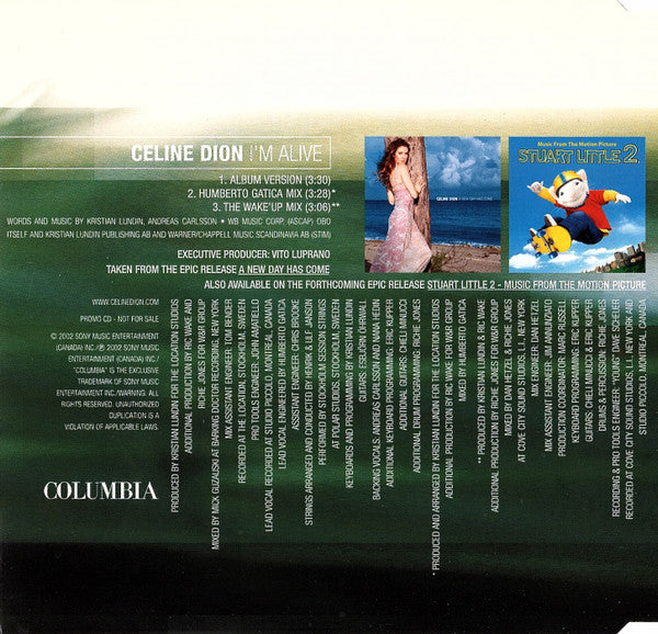 Céline Dion - I'm Alive (CD) - Discogs image 4