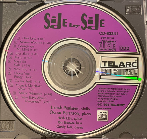 Itzhak Perlman, Oscar Peterson - Side By Side (CD) - Discogs image 3