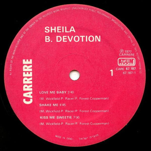 Sheila & B. Devotion - Singin' In The Rain Including Love Me Baby (LP) - Discogs image 3