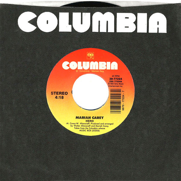 Mariah Carey - Hero (7") - Discogs image 2