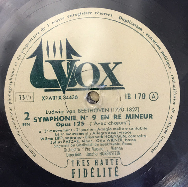 Ludwig van Beethoven, Wiener Singverein, Vienna Pro Musica Orchestra, Jascha Horenstein - Symphonie N°9 En Ré Mineur - Op. 125 (LP) - Discogs image 3