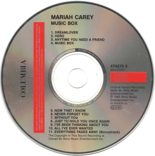 Mariah Carey - Music Box (CD) - Discogs image 3