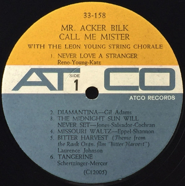 Acker Bilk With Leon Young String Chorale, The - Call Me Mister (LP) - Discogs image 3