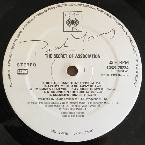 Paul Young - The Secret Of Association (LP) - Discogs image 3