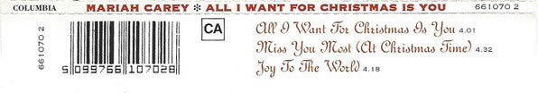 Mariah Carey - All I Want For Christmas Is You (CD) - Discogs image 4