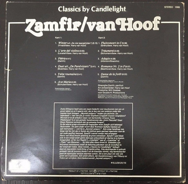 Gheorghe Zamfir Panflute / Harry van Hoof Orchestra, The - Classics By Candlelight (LP) - Discogs image 2
