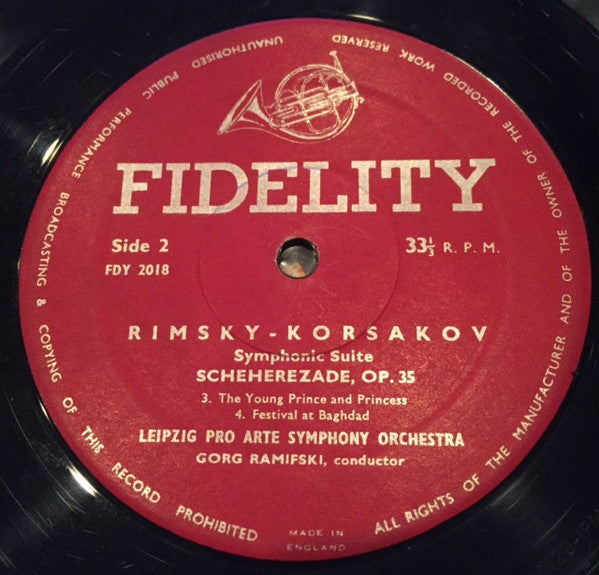 Nikolai Rimsky-Korsakov - Leipzig Pro Arte Symphony Orchestra, Gorg Ramifski - Scheherazade (LP) - Discogs image 4