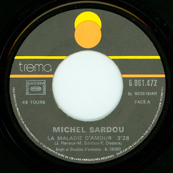 Michel Sardou - La Maladie D'amour / Le Curé (7") - Discogs image 3