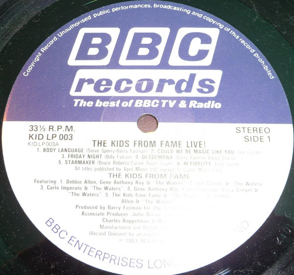 Kids From Fame, The - Live! (LP) - Discogs image 2