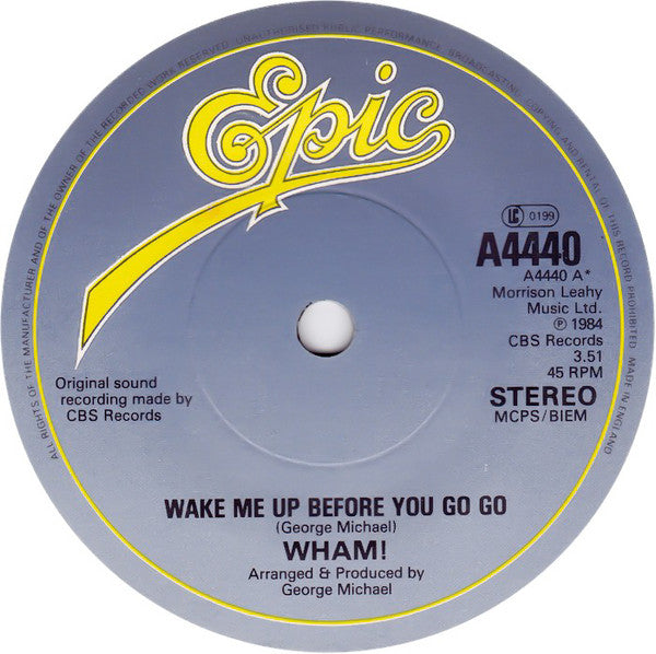 Wham! - Wake Me Up Before You Go-Go (7") - Discogs image 3