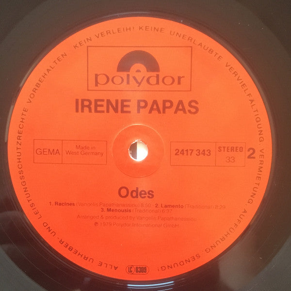 Irene Papas - Odes (LP) - Discogs image 5
