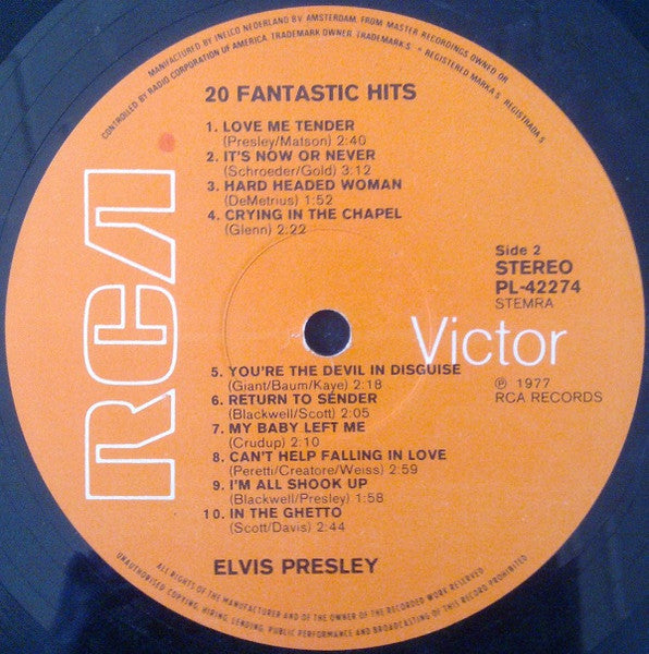 Elvis Presley - 20 Fantastic Hits (LP) - Discogs image 4