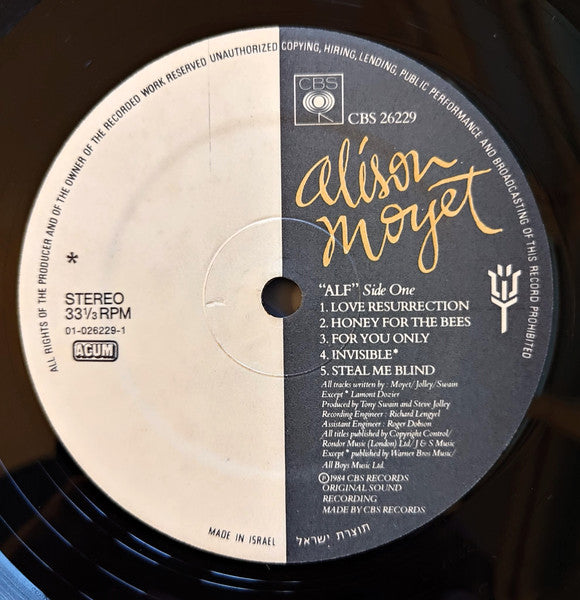 Alison Moyet - Alf (LP) - Discogs image 3