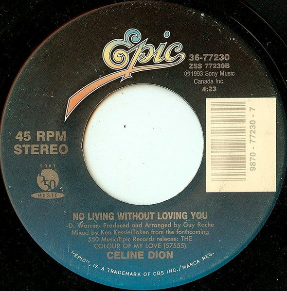 Céline Dion - The Power Of Love (7") - Discogs image 2
