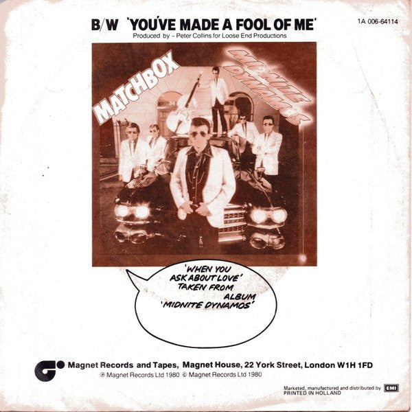 Matchbox (3) - When You Ask About Love (7") - Discogs image 2