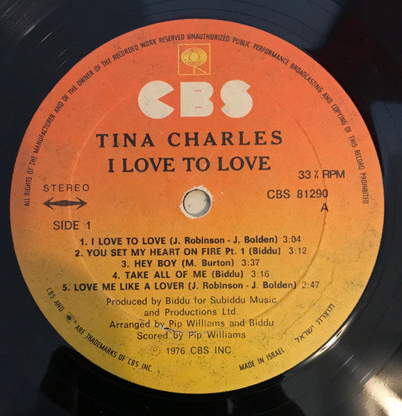 Tina Charles - I Love To Love (LP) - Discogs image 3