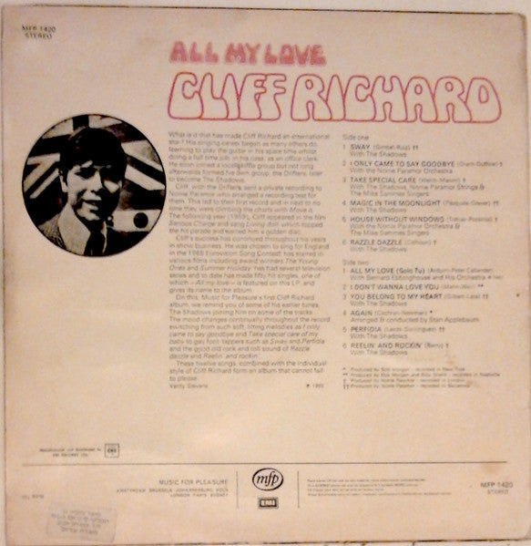 Cliff Richard - All My Love (LP) - Discogs image 2