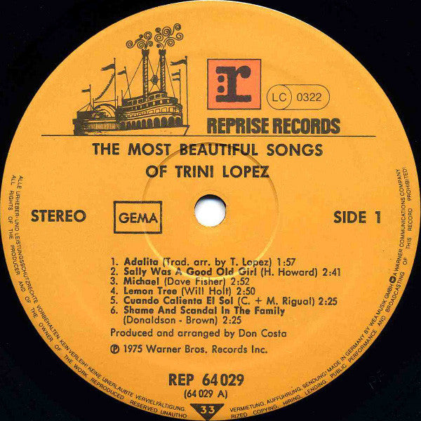 Trini Lopez - The Most Beautiful Songs Of Trini Lopez (2xLP) - Discogs image 3
