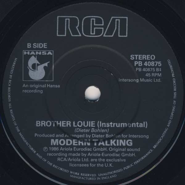 Modern Talking - Brother Louie (7") - Discogs image 4